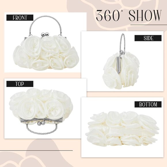 Versatile Floral Clutch Purse with Detachable Strap for Effortless Style - Picture 4 of 6